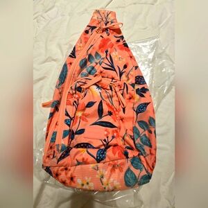 Vera Bradley Paradise Bright Coral Sling Backpack